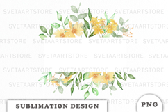 Watercolor Flowers Frame png Product Image 1