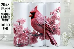 3D Cardinal Bird Tumbler Sublimation Wrap | 3D Tumbler Product Image 1