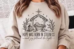 Wonder Led The Way Christmas PNG, Shepherd and Lamb Nativity Product Image 1