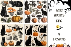 Vintage Halloween Backgrounds, Cute Halloween Digital Papers Product Image 1