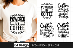 Powered By Coffee Funny Quote SVG PNG Product Image 1