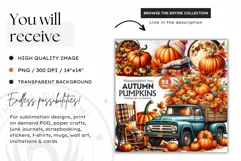 Autumn Pumpkin Clipart, Truck Clipart, Thanksgiving PNG Product Image 2