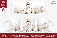 Snowman Mug Sublimation, Cozy Winter Mug Wrap Design Product Image 1
