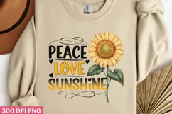 Peace Love Sunshine PNG, Sunflower Quote Collection Cli Product Image 2