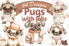 Pug Clipart PNG, Cute Dog Art, Puppies With Jobs, Pug Work Product Image 1