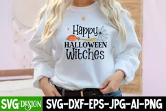 Happy Halloween Witches SVG Cut File,Happy Halloween Witches Product Image 2