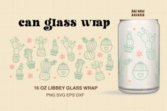 Cute Cactus Wrap For Libbey Can Glass SVG| 16 oz Product Image 1