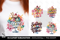 Serving Summer Vibes Ice Cream Sundae Clipart Sublimation Product Image 1