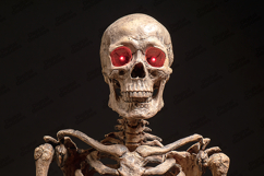 Creepy Skeleton with Red Glowing Eyes Horror Background Product Image 1