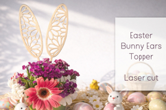 Easter bunny ears decoration svg, Easter topper laser cut Product Image 1