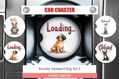 Socially Awkward Dog Car Coaster Product Image 1