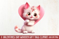 Valentine Cat Peeking Around Clipart Product Image 1