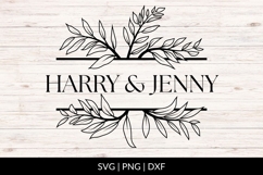 Hand Drawn Wedding Frame SVG With Leaf Border Product Image 1