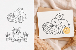 Easter Bunny svg, Easter svg, Line Art, Easter Clipart Product Image 1