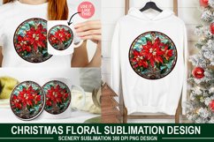Christmas Floral Sublimation Design - Christmas PNG Product Image 1
