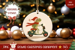 Cartoon Christmas Frog Ornament, Winter Ornament Design Product Image 1
