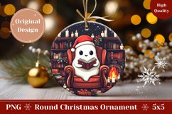 Christmas Fireplace Round Ornament, Funny Christmas Ornament Product Image 1