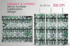 Gothic Skull and Flowers design | Skinny tumbler Sublimation Product Image 1