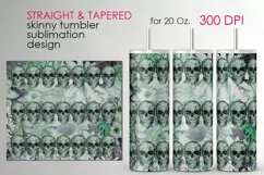 Gothic Skull and Flowers design | Skinny tumbler Sublimation Product Image 1