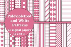 palevioletred and white patterns digital papers Product Image 1
