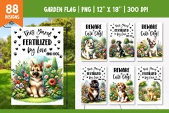 Funny Garden Flag Sublimation Design Bundle | Cute Dog Flag Product Image 1