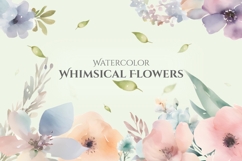 Watercolor Whimsical Flower Clipart PNG Product Image 1