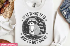 It is what it is. And PNG, Funny Raccoon Quotes Sublimation Product Image 2