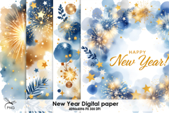 New Year digital paper, background clipart Product Image 1