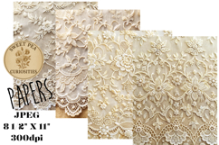 Lace, Sepia, Shabby Chic, Papers, Junk Journal Product Image 1