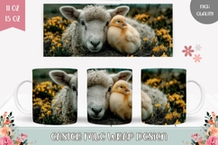 Easter Lamb Mug Wrap Design, Easter Chick Mug Template Product Image 1