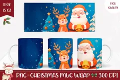 Cartoon Santa Claus Mug Design, Cute Christmas Deer Mug Product Image 1
