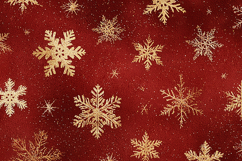 A festive red background with gold snowflakes for winter Product Image 1