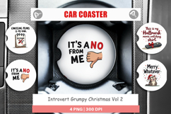 Introvert's Grumpy Christmas Car Coaster Product Image 1