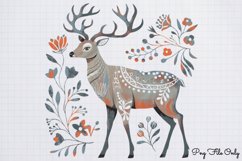 Scandinavian Christmas Reindeer Clipart Bundle Product Image 4