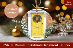 Christmas Door Ornament, Watercolor Winter Ornament Product Image 1