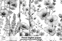 Floral digital paper, background clipart Product Image 1
