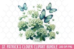 St. Patrick&#039;s Day Clover Clipart, St Patricks Day Clipart Product Image 1