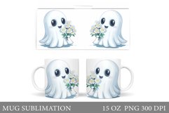 Cute Ghost Mug Design. Halloween Mug Sublimation Product Image 1
