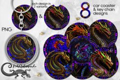 Magic Dragon | 8 Car coaster &amp; key chain sublimation designs Product Image 1