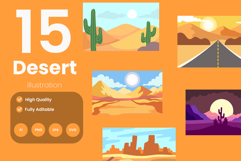 Desert Landscape Illustration Pack Product Image 1