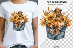 Autumn denim pocket png design for T-shirts Product Image 1