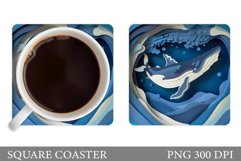 Whale Coaster Design. Sea Coaster Sublimation Product Image 1