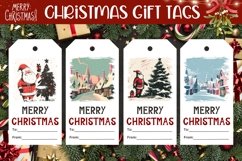 Cozy Winter Village Gift Tag, Santa Claus Gift Tag PNG Product Image 1