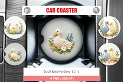 Car Coaster Duck Embroidery Product Image 1