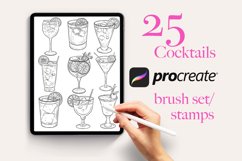 25 Cocktails Procreate Stamps Product Image 1