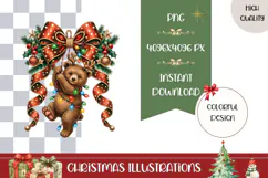 Cartoon Christmas Bear Illustration, Cute Christmas PNG Product Image 1