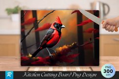 Red And Black Bird Cutting Board Sublimation PNG Design Product Image 1