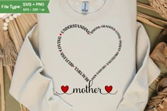 Mom Mothers Day SVG Mother SVG Dual Heart Mom Tshirt Design Product Image 2