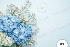 Blue Hydrangea Flowers Mockup JPG Product Image 1