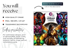 Urban Fairy Clipart, hip hop fairy round Clipart PNG,coaster Product Image 2
